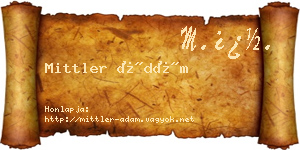 Mittler Ádám névjegykártya